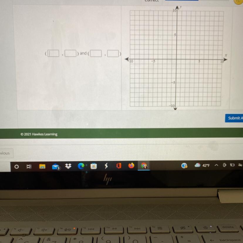 Consider the linear equation:2y + 3 = 0Step 1 of 2: Find two points on the line to be graphed.