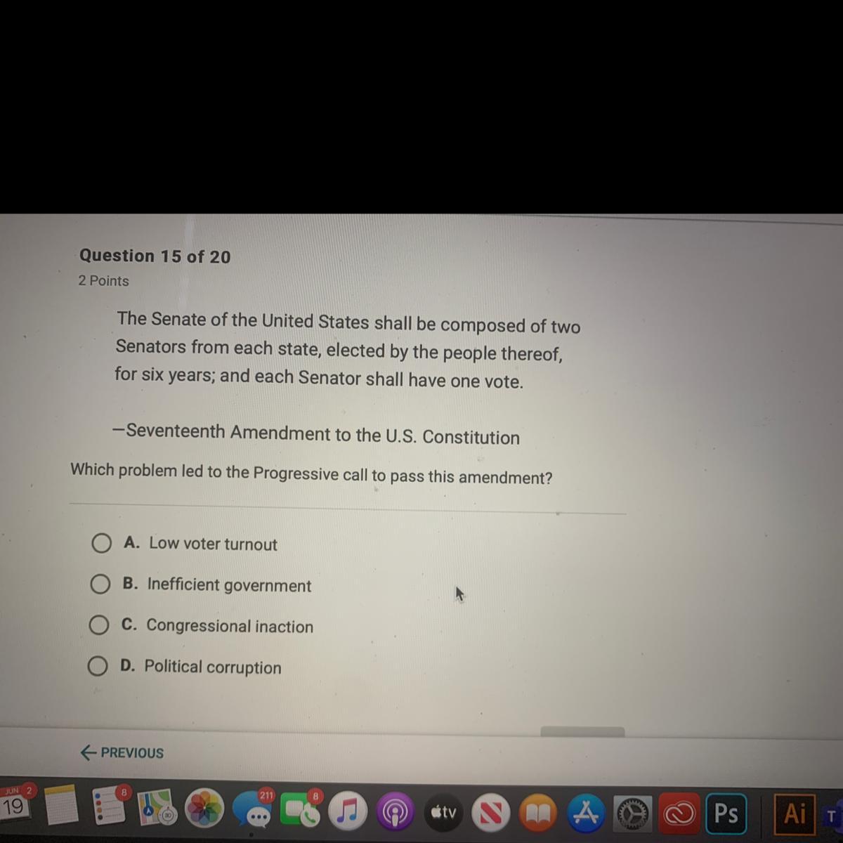 The Senate of the United States shall be composed of twoSenators from each state, elected by the people