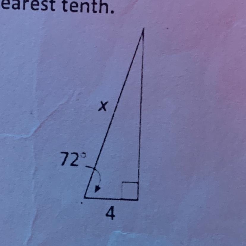 Find the length of x, round too the nearest tenth 