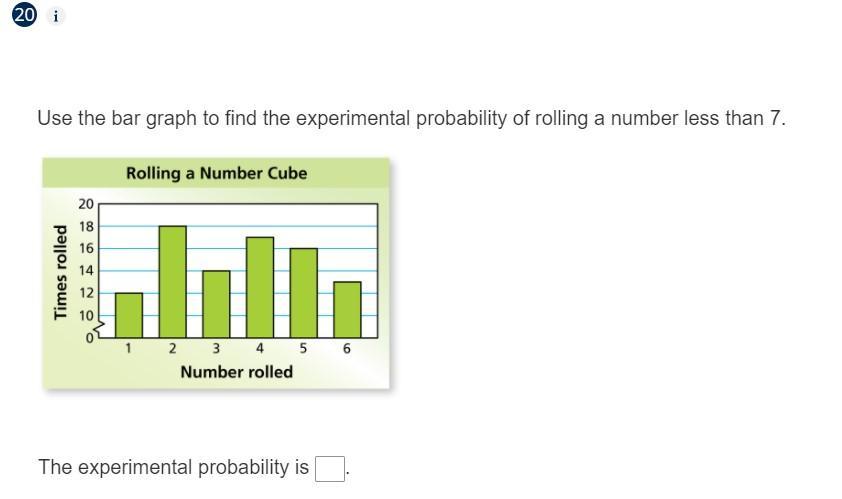(help Me Pls) Use The Bar Graph To Find The Experimental Probability Of Rolling A Number Less Than 7.