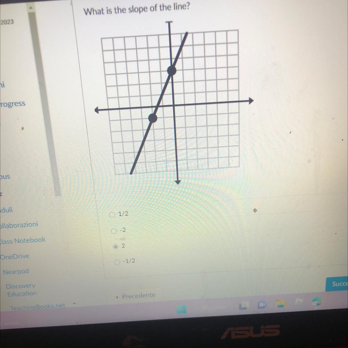 6th grade math PLS TELL ME THE SLOPE OF THIS, TY