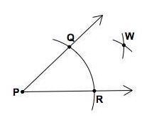 Which construction is being shown in the diagram?A)Copy an angleB)Copy a triangleC)Construct an equilateral