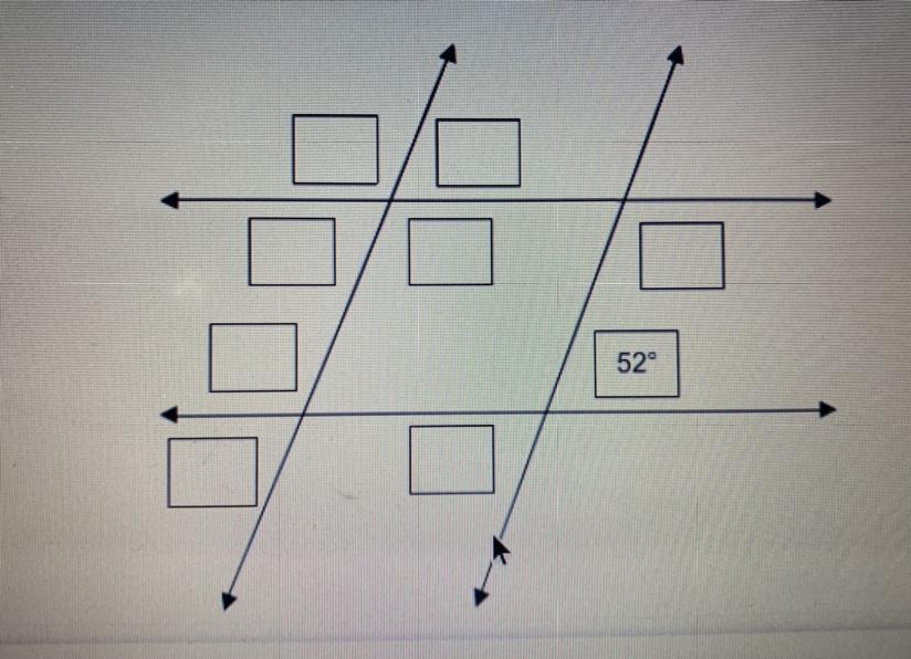 Drag each angle measure to the correct location on the image. Each angle measure can be used more than