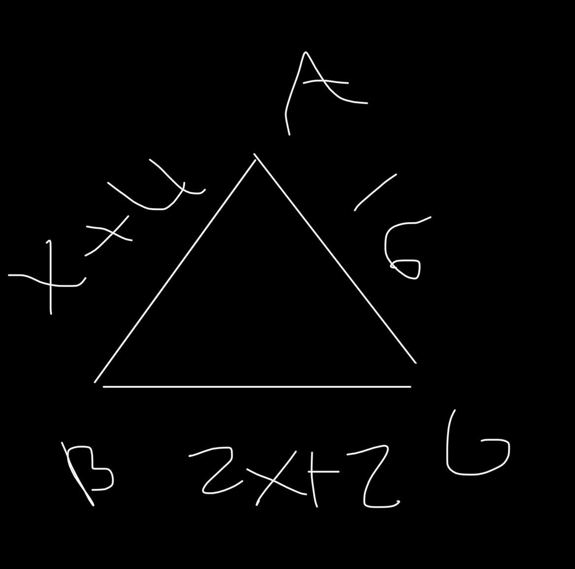 The Perimeter Of The Triangle BAG Is 43. AG= 16, AB=x+4, And BG= 2x+2. What Is The Value Of X?