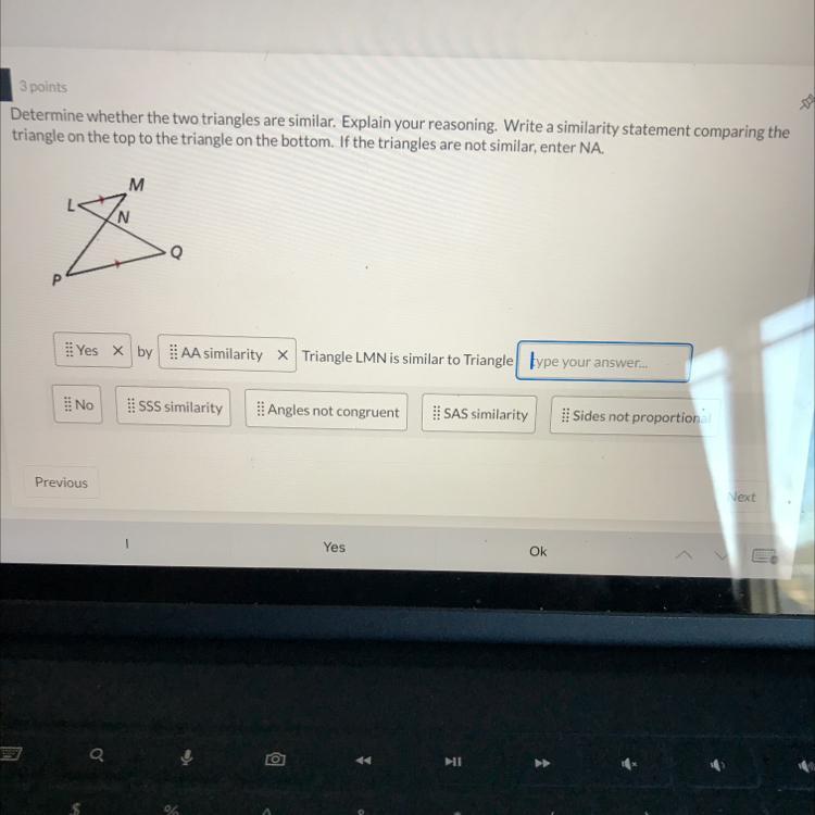 Triangle LMN Is Similar To Triangle If You The Answer Is PQN Then It Is Wrong 