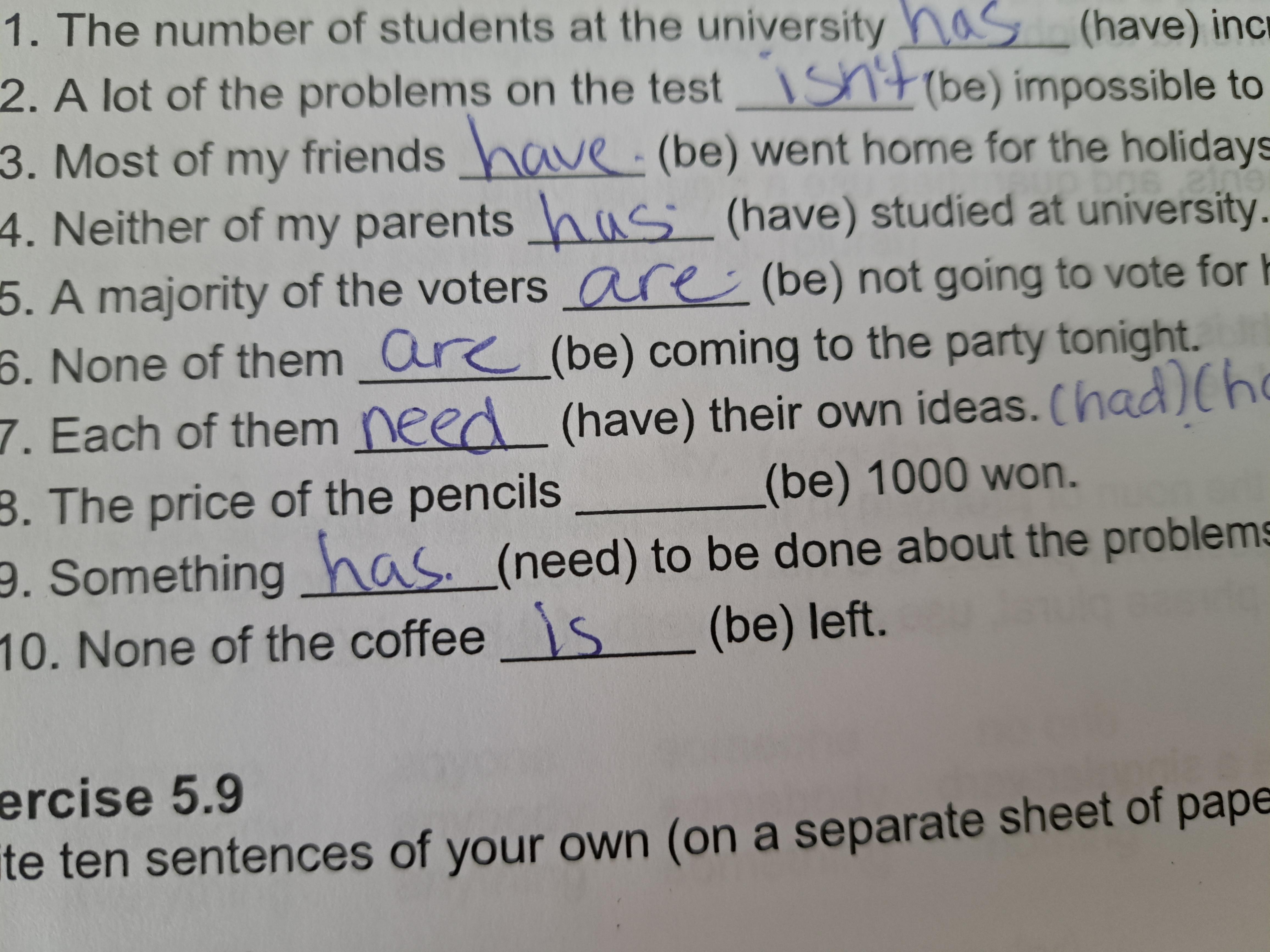 Sentence Structure Question ? Must Use A Correct Form Of The Verb The Price Of The Pencils _____ (be)