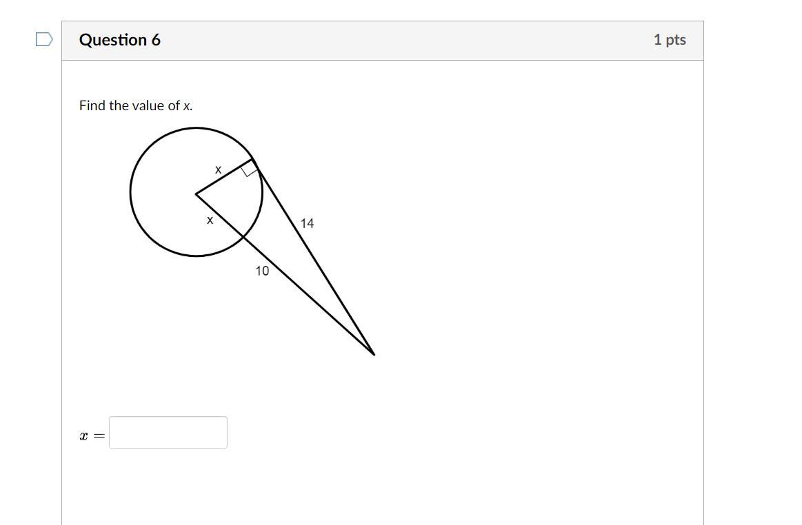 Find the value of x.