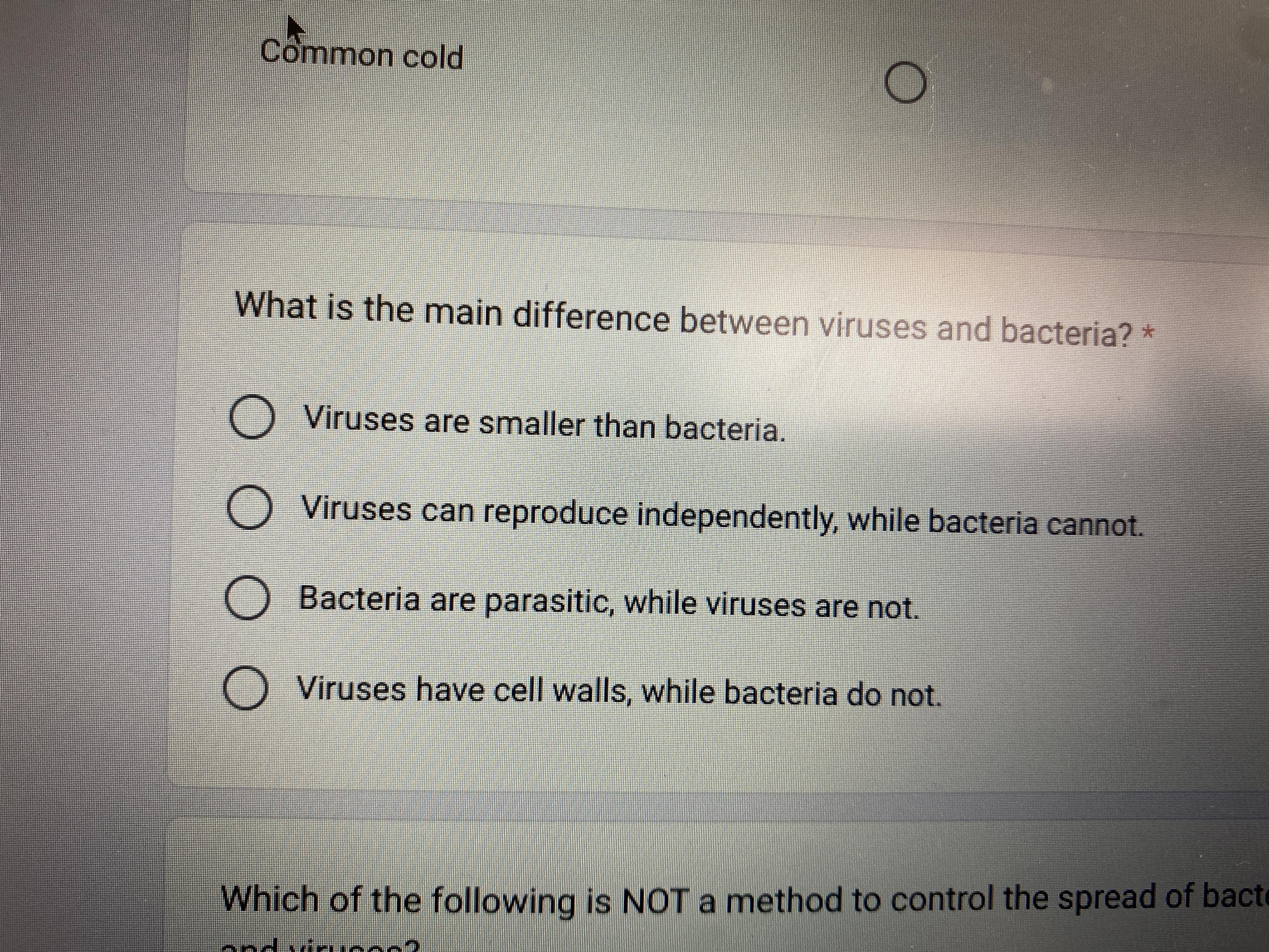 What is the main difference between viruses and bacteria