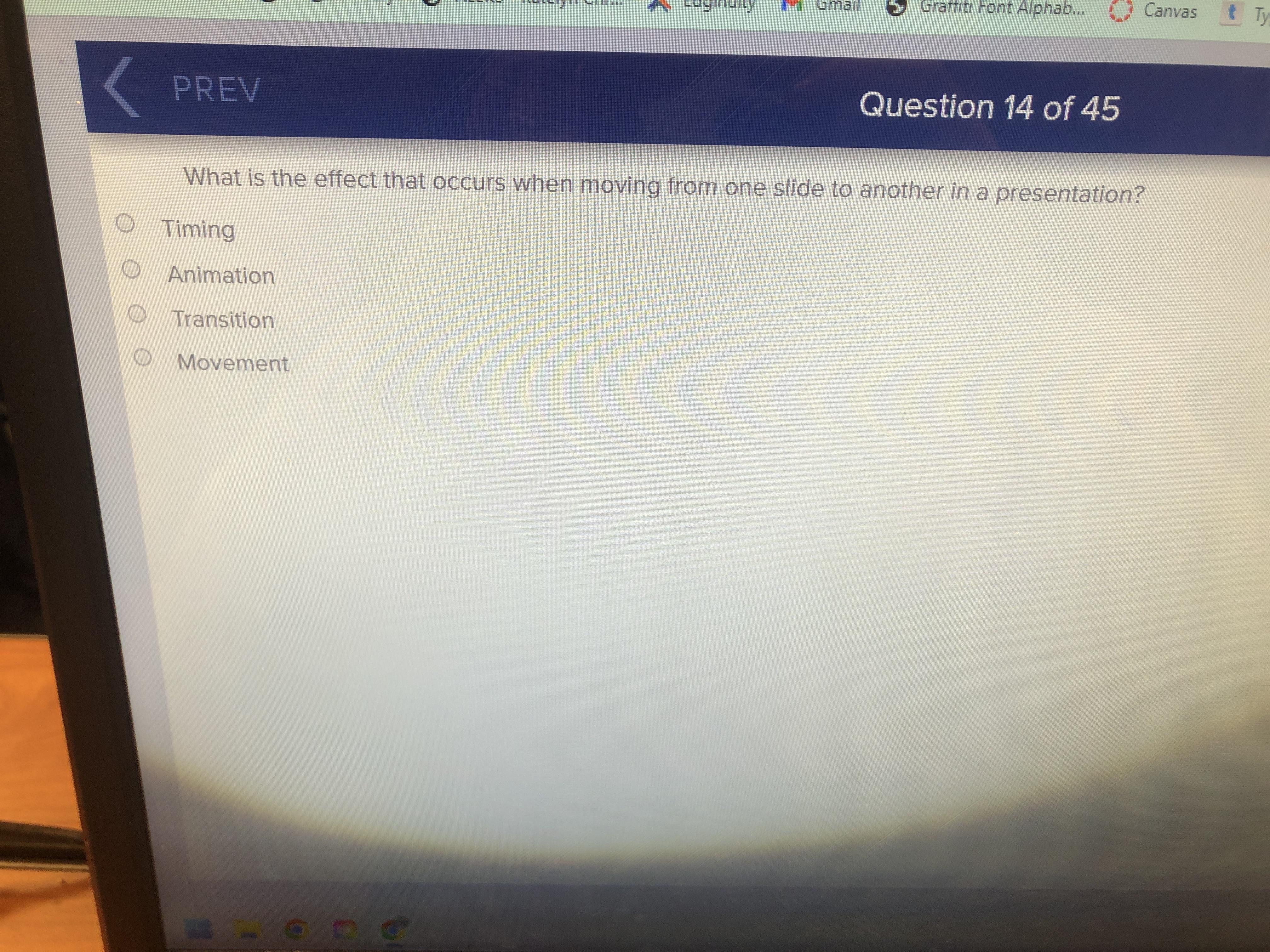 What Is The Effect That Occurs When Moving From One Slide To Another In A Presentation