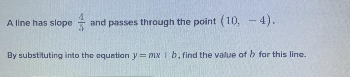 Find the value of b for this line 
