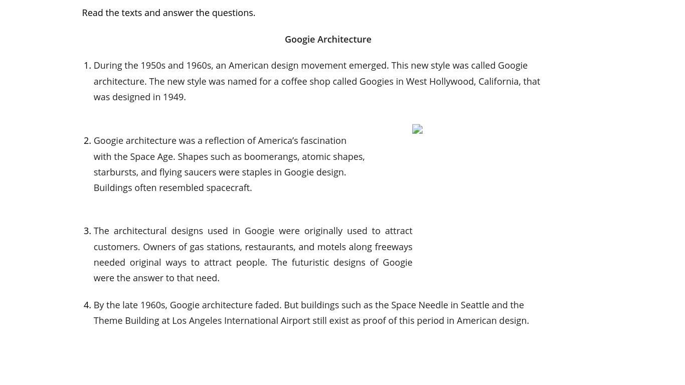 (First To Answer Correctly Gets Brainleist!) Based On The Information In Googie Architecture, The Reader