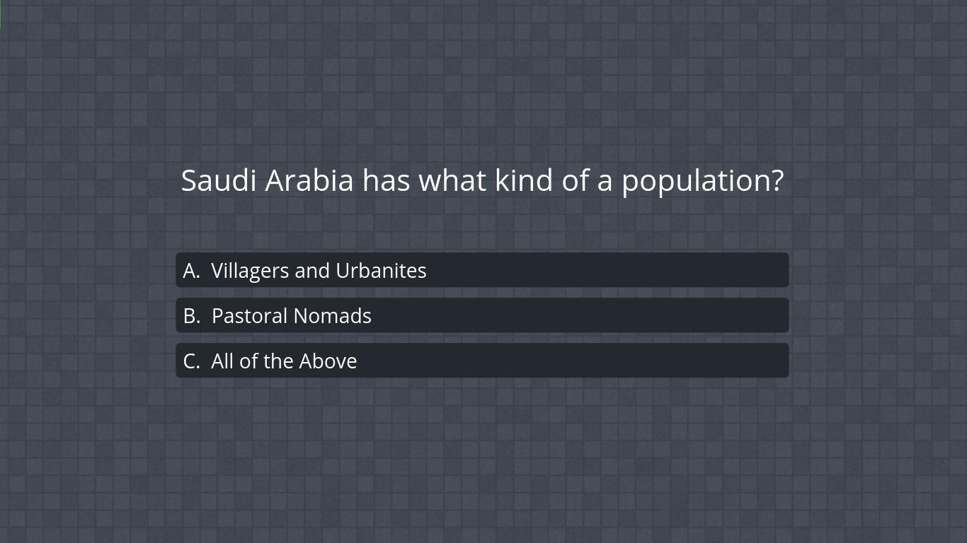 Saudi Arabia has what kind of a population