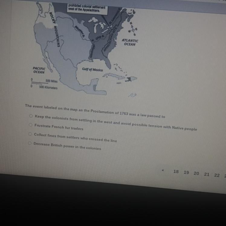 The Event Labeled On The Map As The Proclamation Of 1763 Was A Law Passed To
