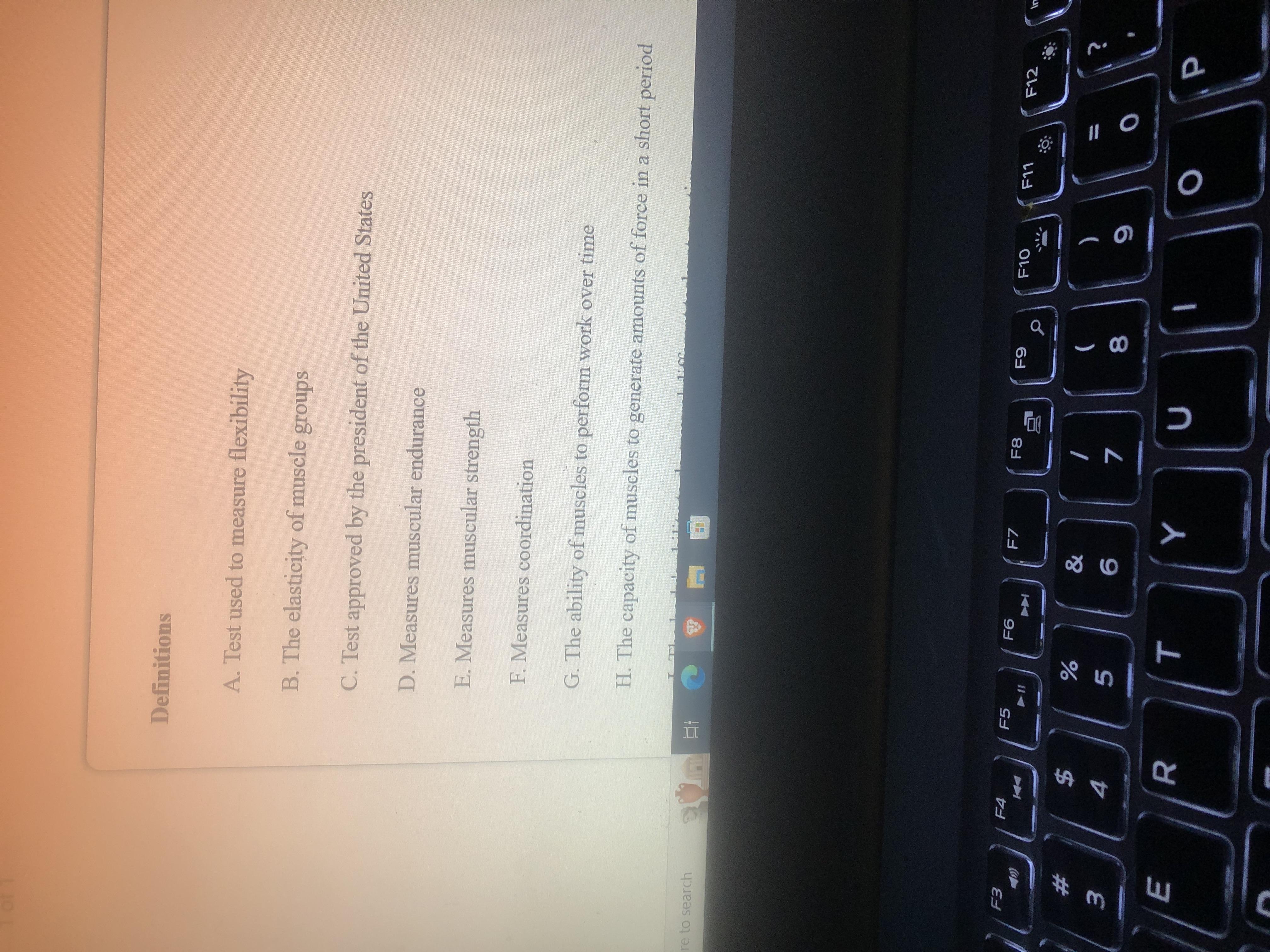 I need help fast fill in the blank with the letter of the definition that best matches the term