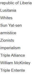 Please select the word from the list that best fits the definitionBritain, France, and Russia