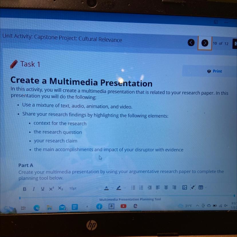 Create a Multimedia PresentationIn this activity, you will create a multimedia presentation that is related