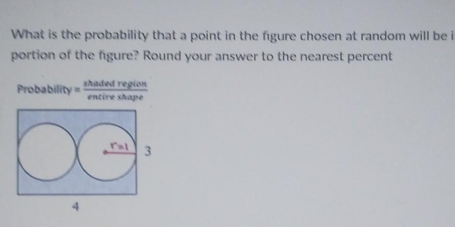 what is the probability that a point in the figure chosen at random will be in the shaded portion of