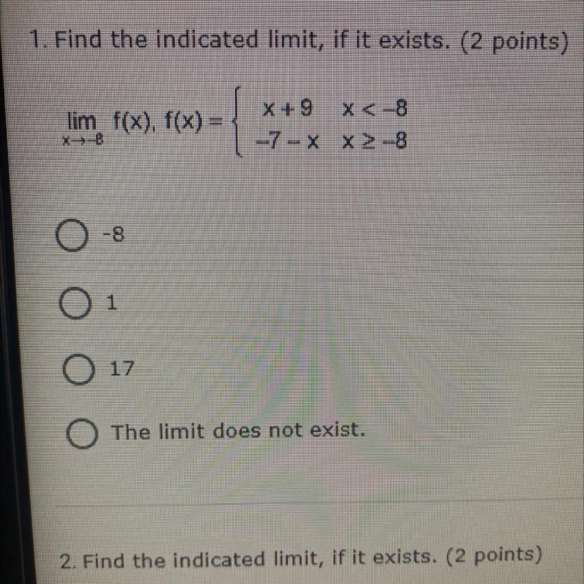 What is the indicated limit? 