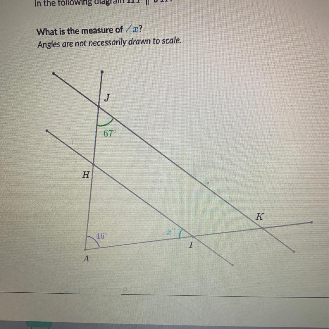 What is the measure of X
