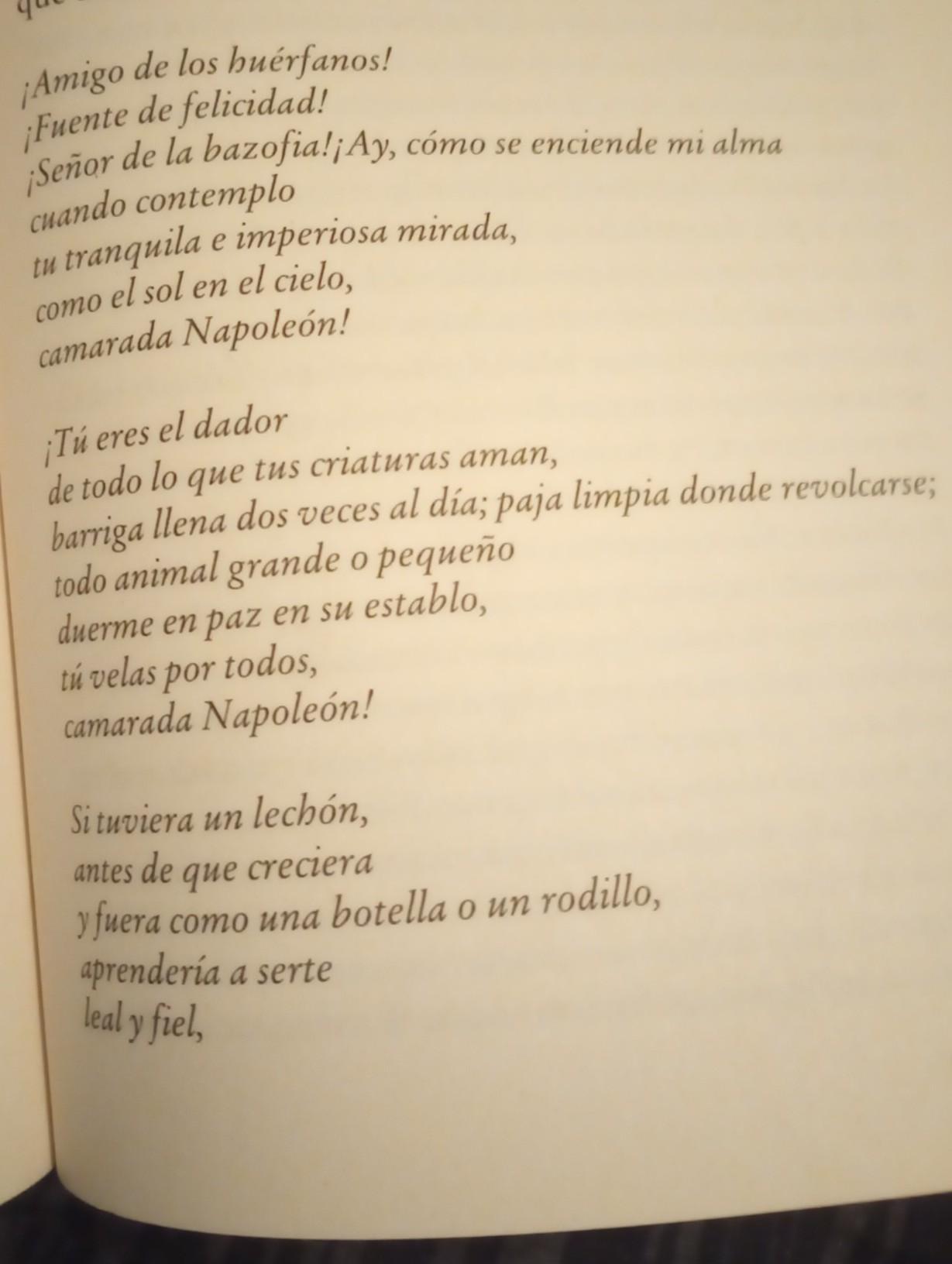 cul es el tono del poema "comrade Napolen"?