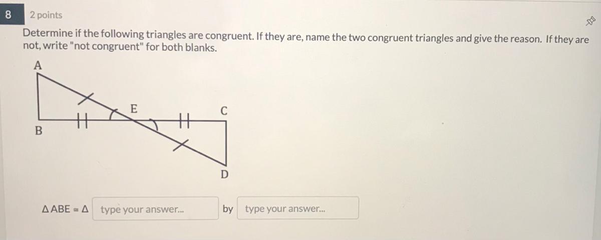 Name the two congruent triangles
