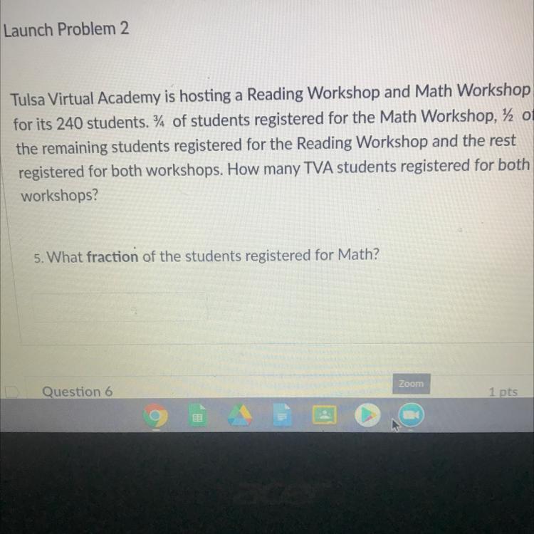 Tulsa Virtual Academy Is Hosting A Reading Workshop And Math Workshopfor Its 240 Students. % Of Students