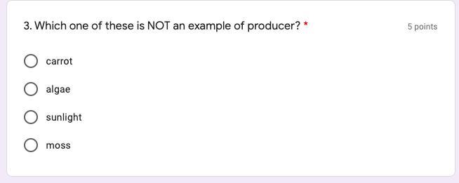 Which one of these is NOT an example of producer?