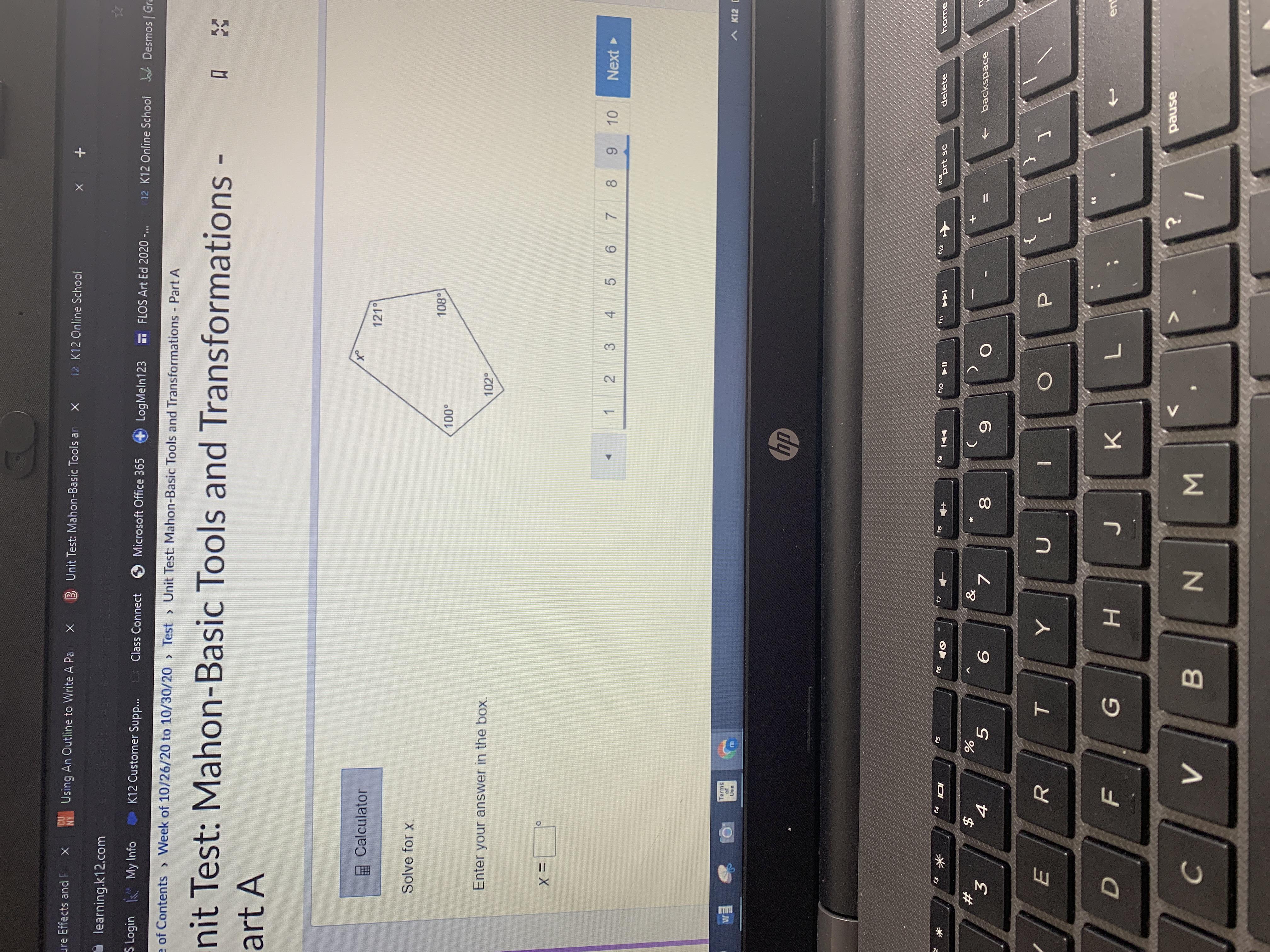Basic tools and transformation- Part A Solve for XEnter it in the box