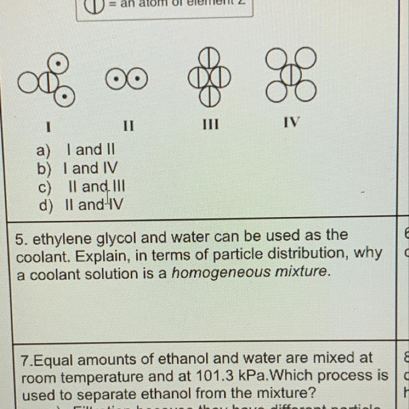 Can You Guys Help Me Answer Question 5 On Homogeneous Mixture Tysm
