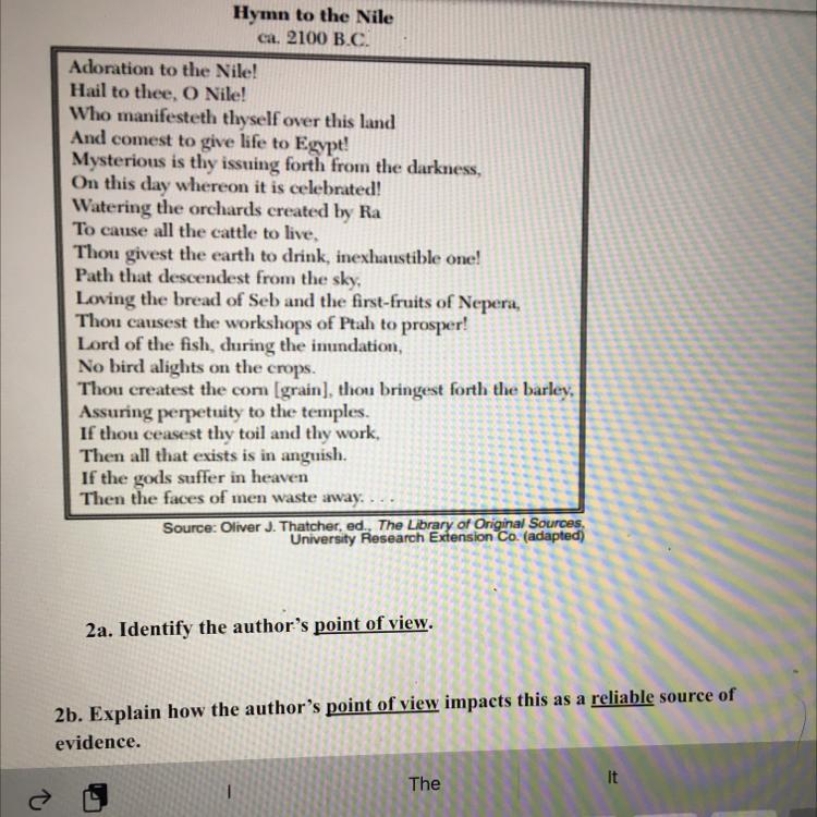 Identify the authors point of view.Explain how the authors point of view impacts this as a reliable source