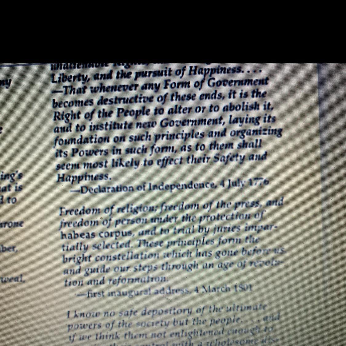 To which British laws does Jefferson refer in the second quote? 