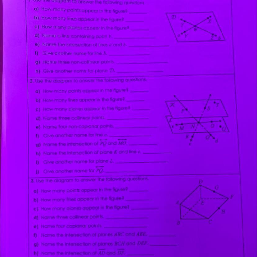 The question to number 1, 2, 3 is asking to use the diagram to answer the following questions. I dont