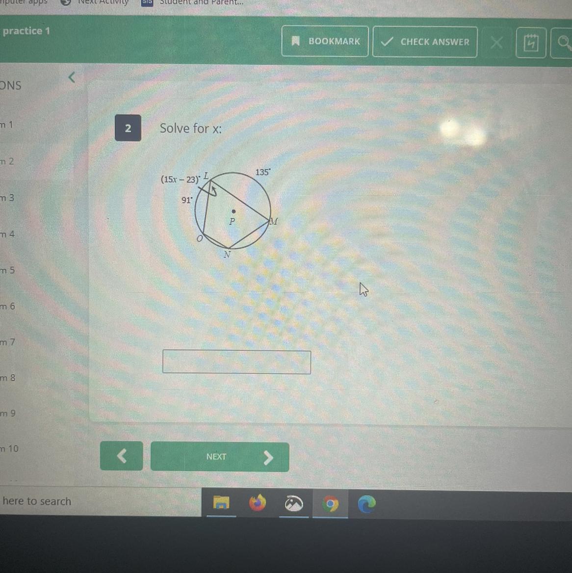 Solve for X (15x-23)