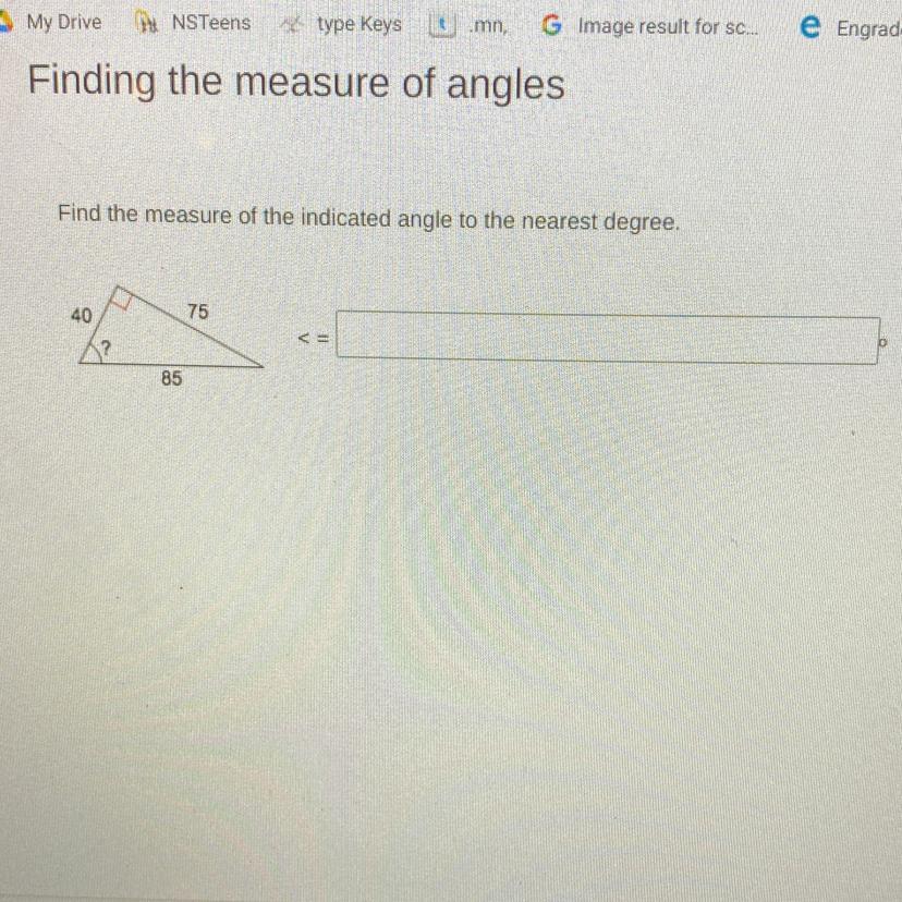 Find the measure of the indicated angle to the nearest degree