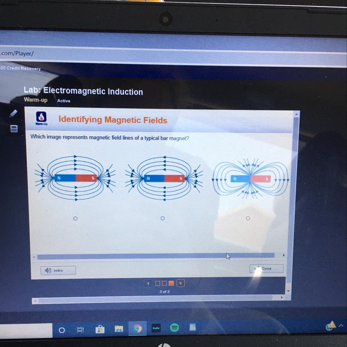 Which image represents magnetic field lines of a typical bar magnet?