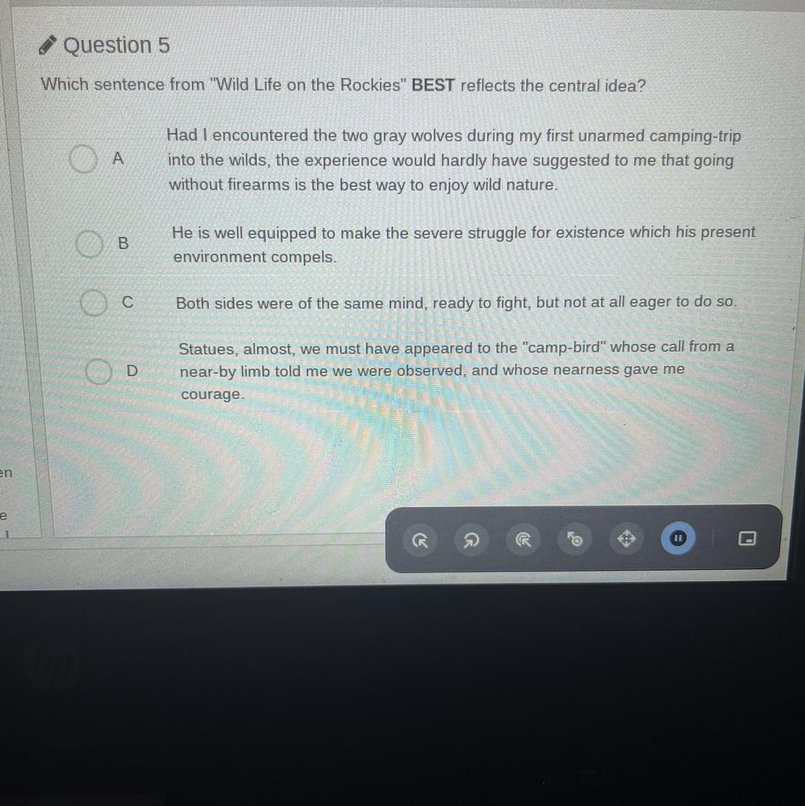 What is the correct answer option for number 5?