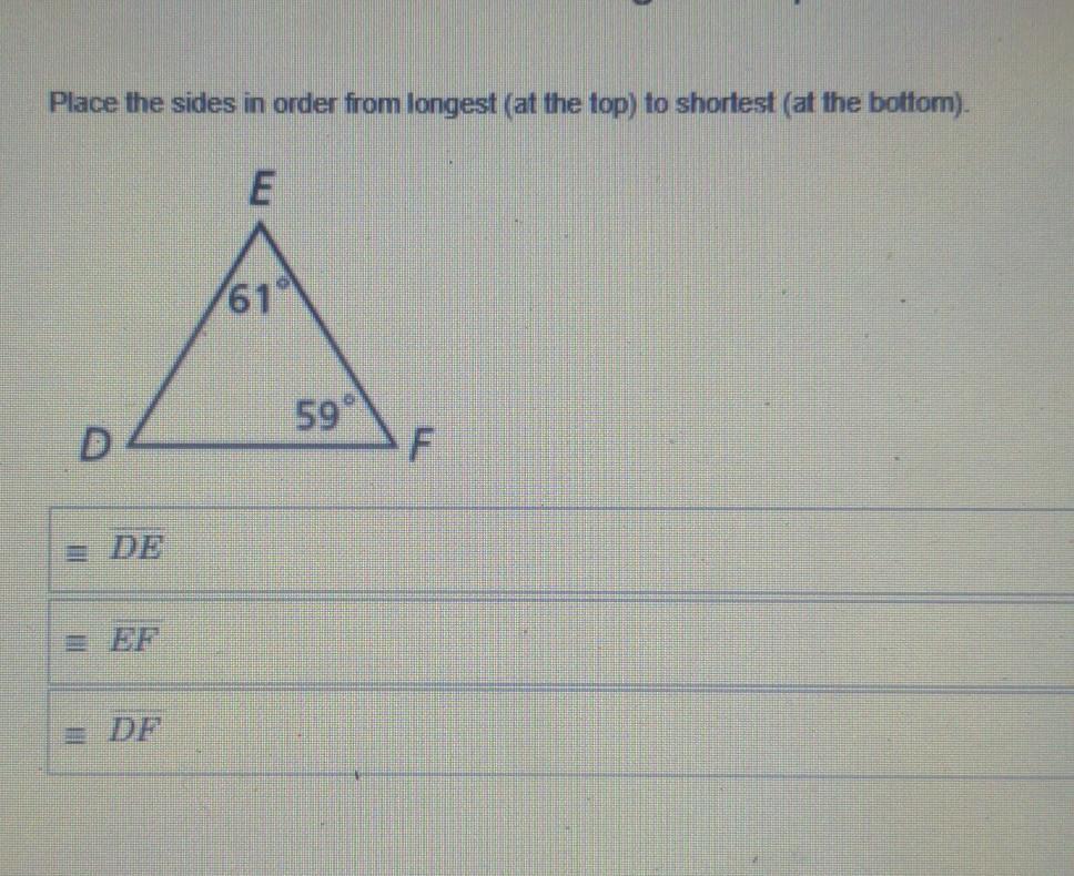 how do I know where to place the sides in order from longest (at the top) to shortest (at the bottom)?