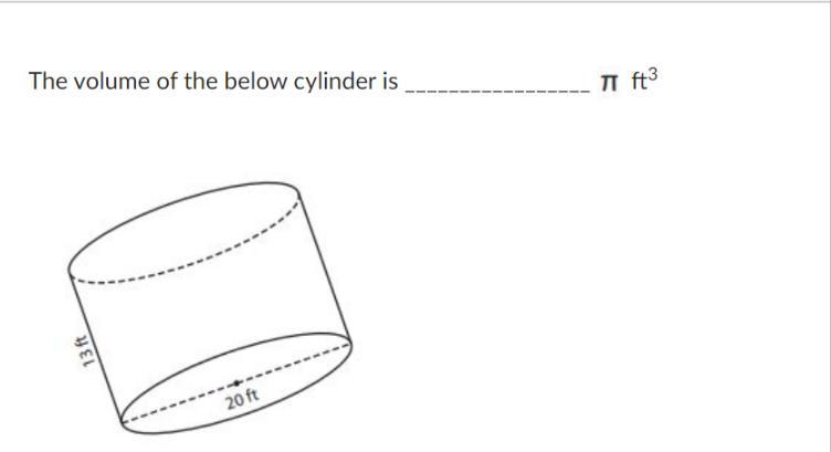 The Volume Of The Below Cylinder Is _________________ Ft3