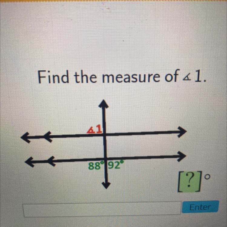 Find the measure of &lt; 1.