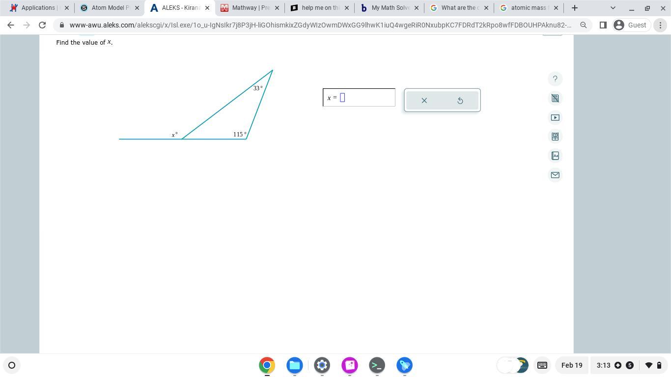whats the value of x