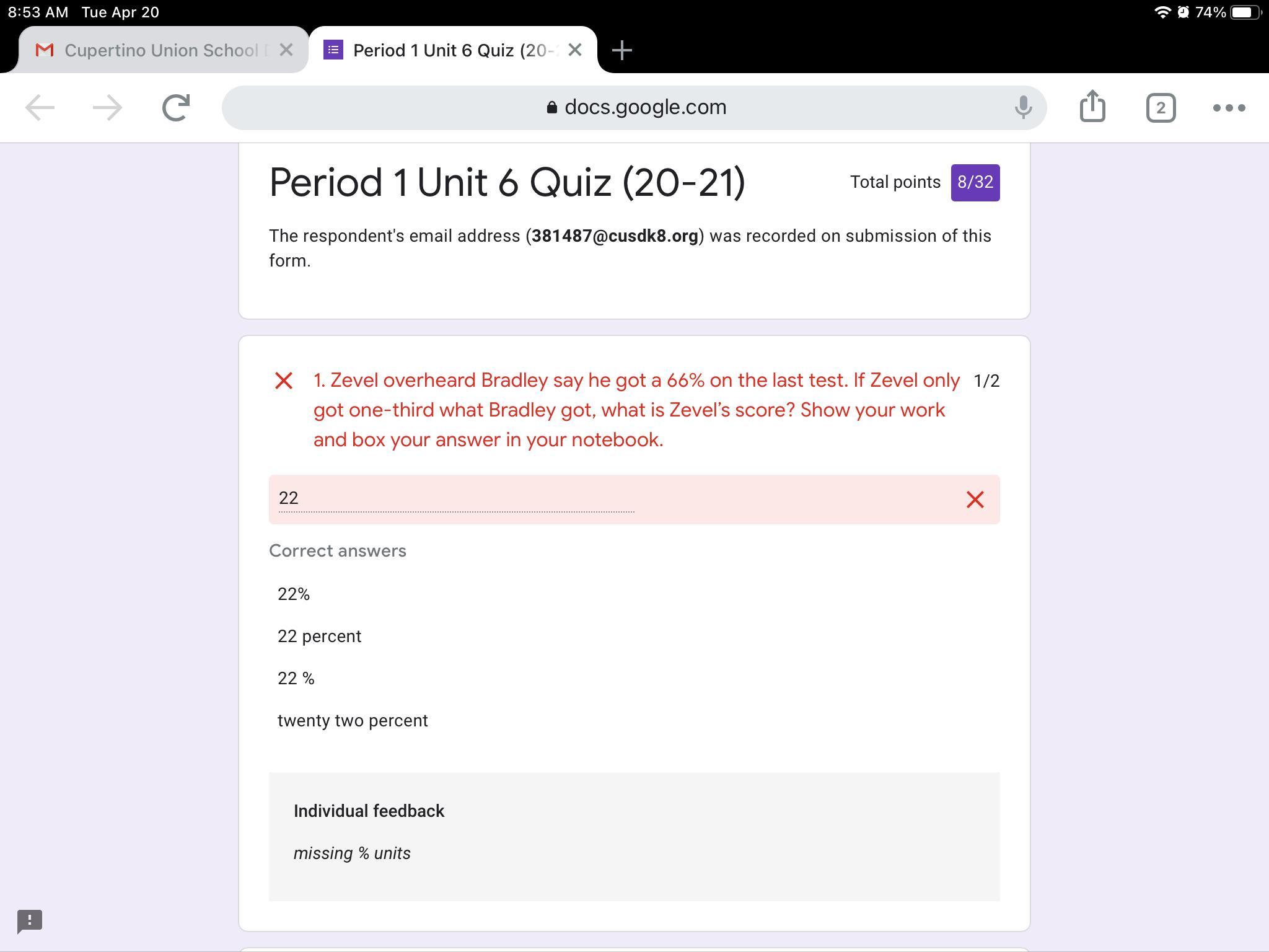 Can someone explain why i got this answer wrong and how to get the answer! And please someone help me