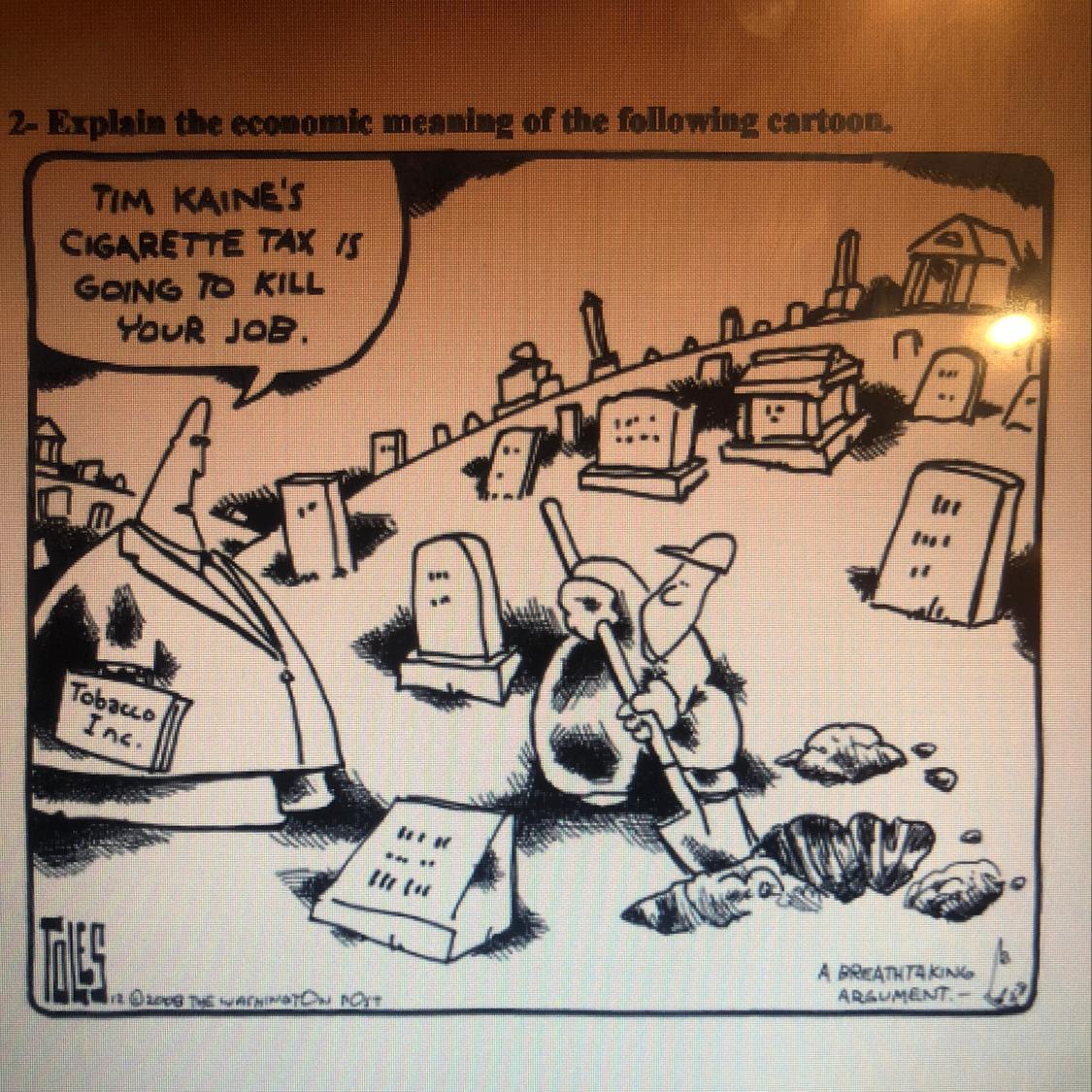 2- Explain The Economic Meaning Of The Following Cartoon.