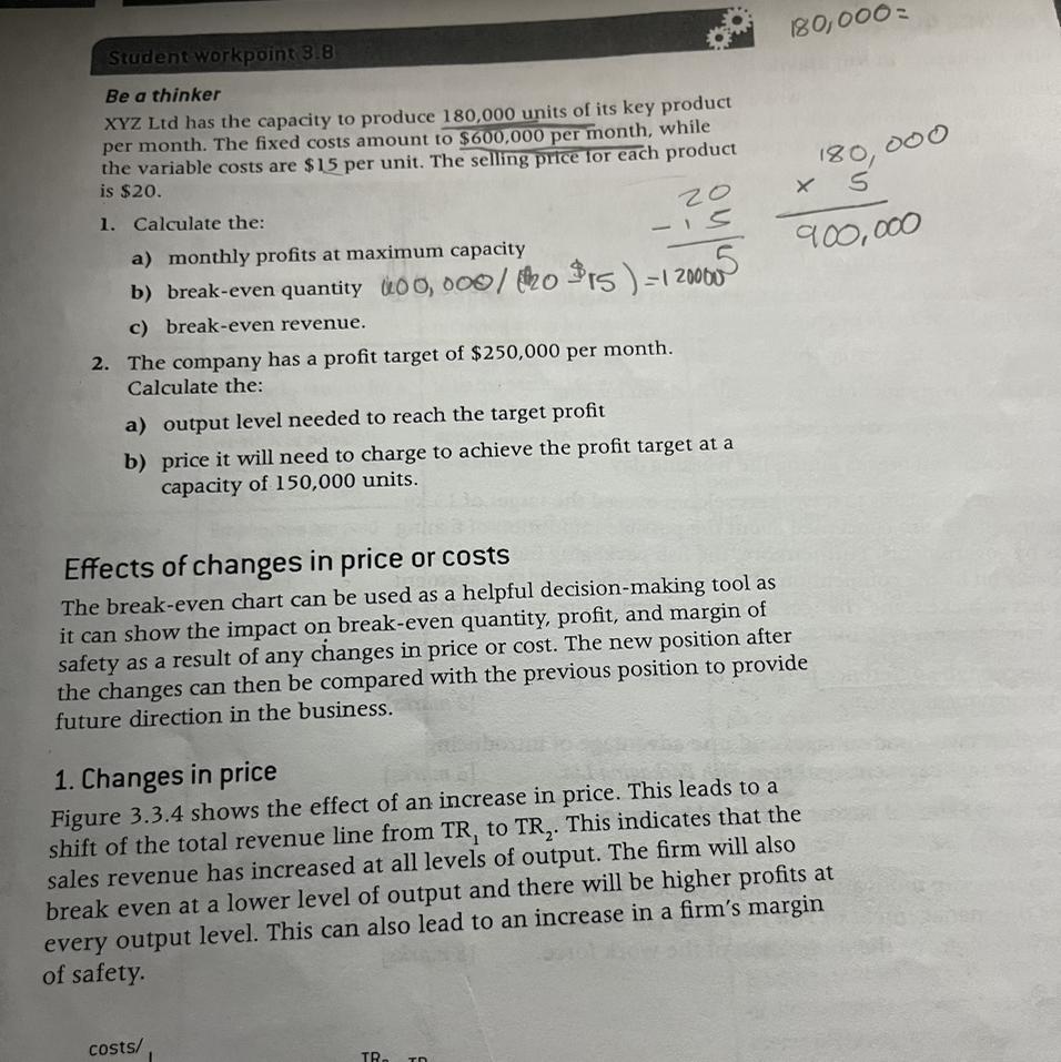 Need help with 1.) to 2.) calculations 