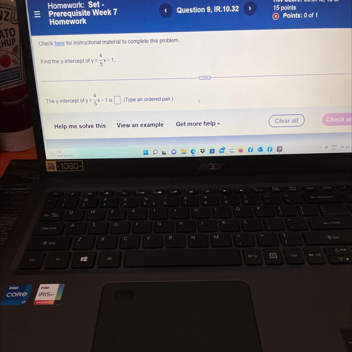Actional Material To Complete This Problem.4Find The Y-intercept Of Y = 5x-1.4The Y-intercept Of Y=x-1