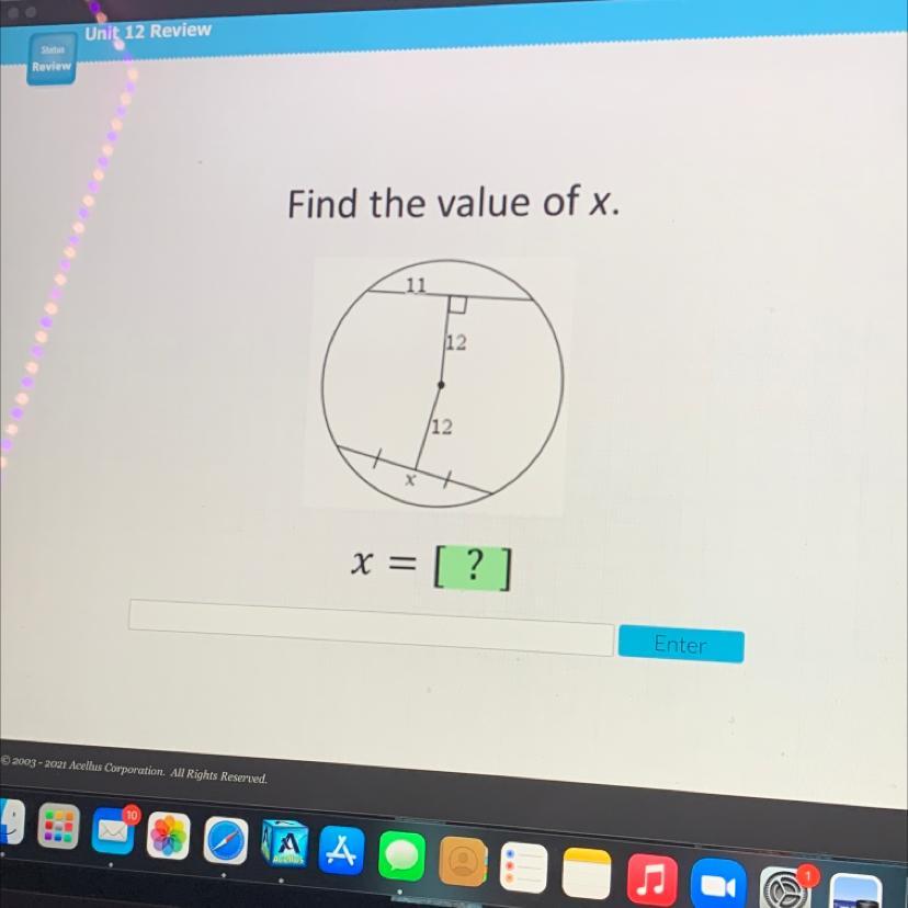 Find the value of x.1112