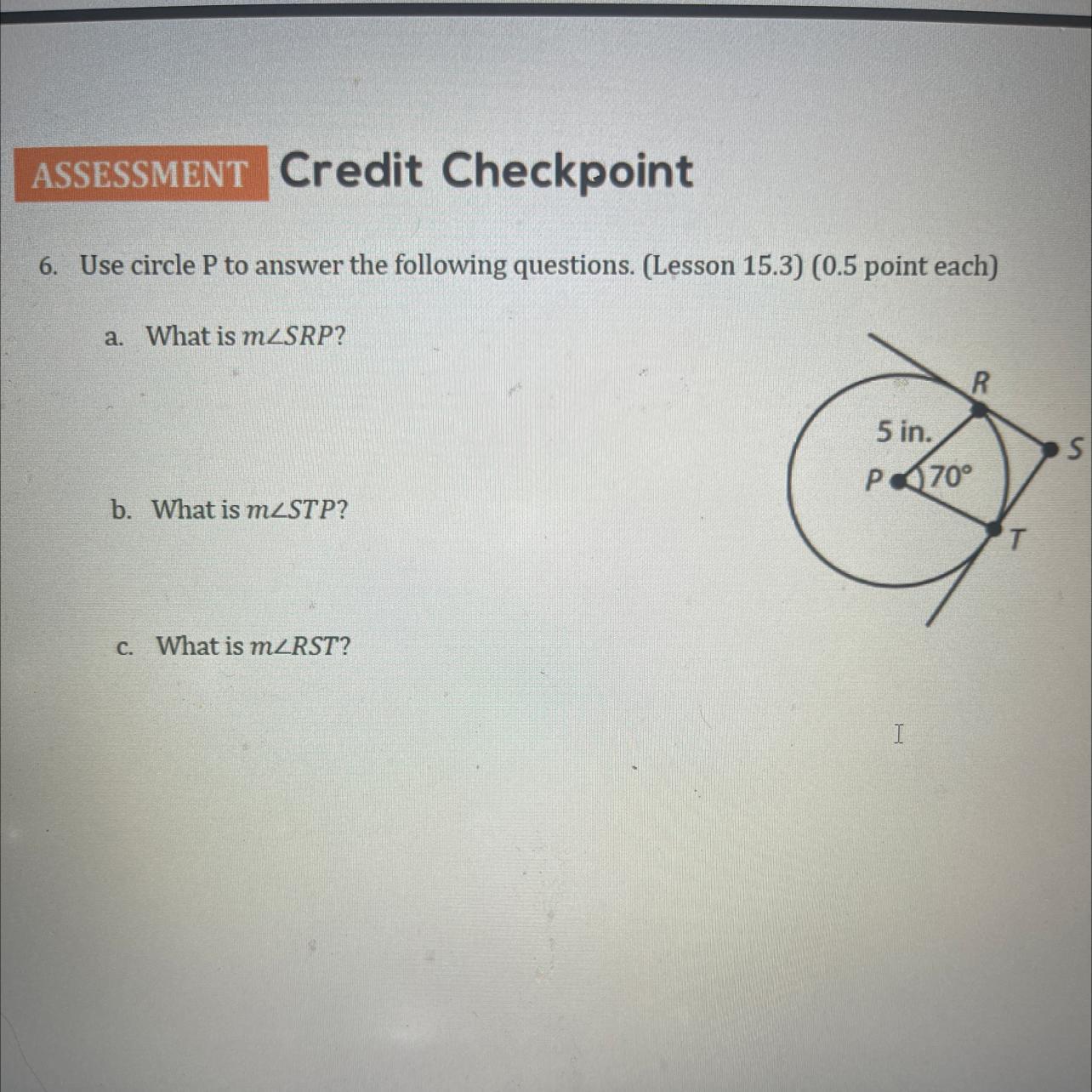 Use Circle P To Answer The Following Questions. 