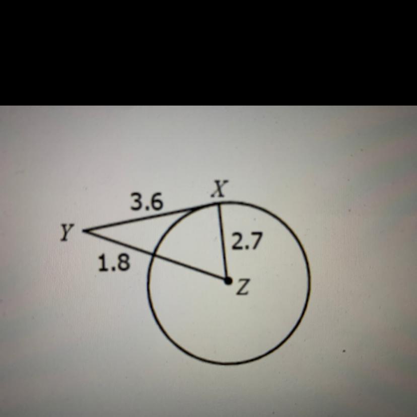 Determine if segment XY is tangent to circle Z.