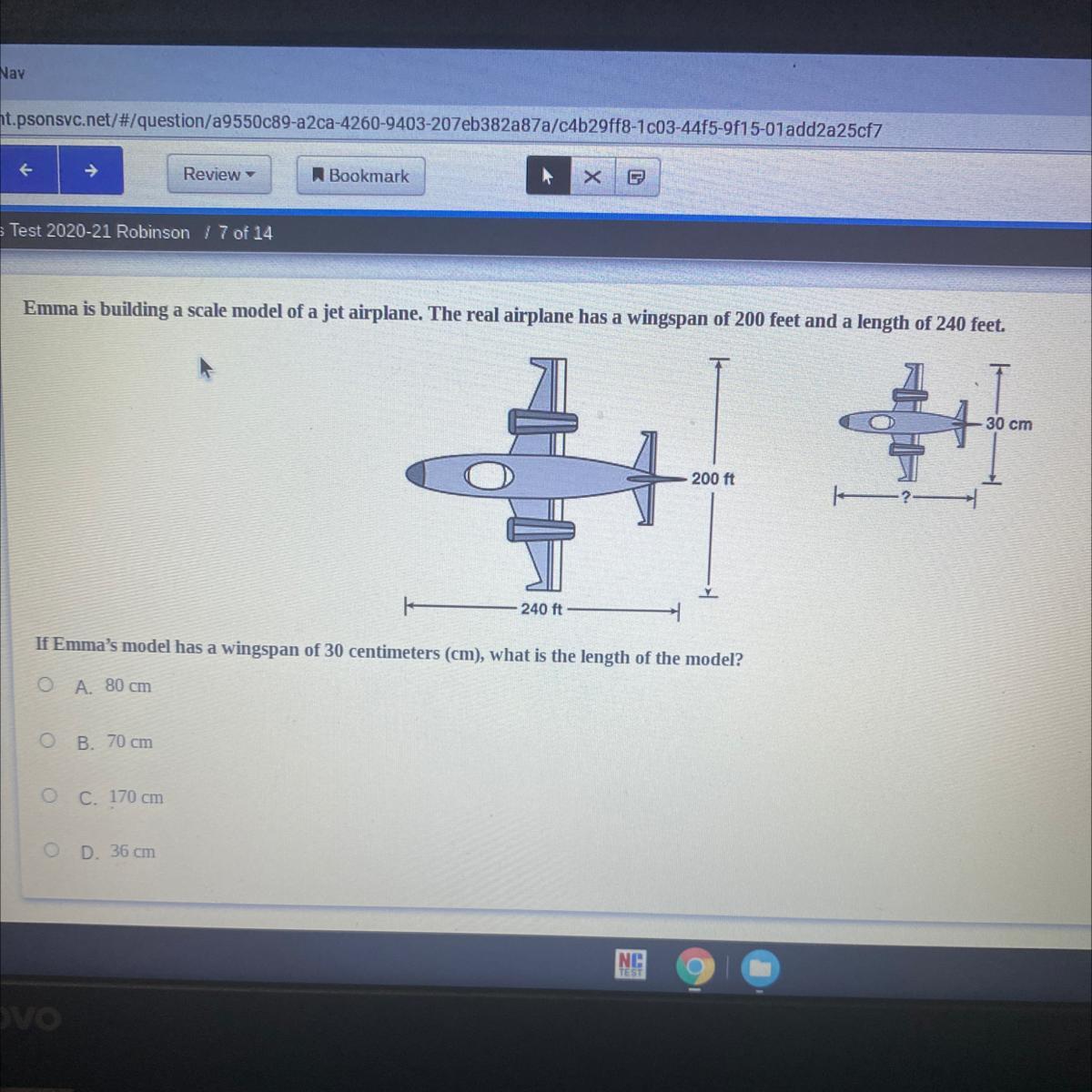 Emma Is Building A Scale Model Of A Jet Airplane. The Real Airplane Has A Wingspan Of 200 Feet And A