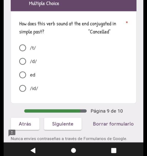 How does this verb sound at the end conjugated insimple past?"Cancelled"/t/O /d/O edO /id/