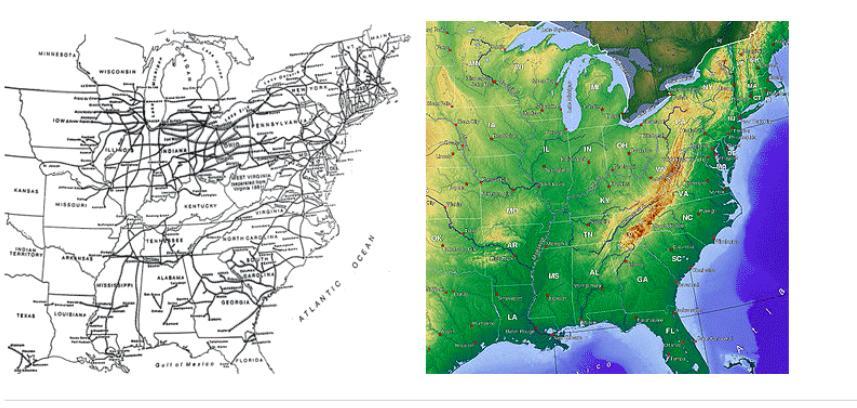 EASY HELP ! The Map On The Right Is A Topographic Map Of The Continental U.S. Showing The Countrys Major